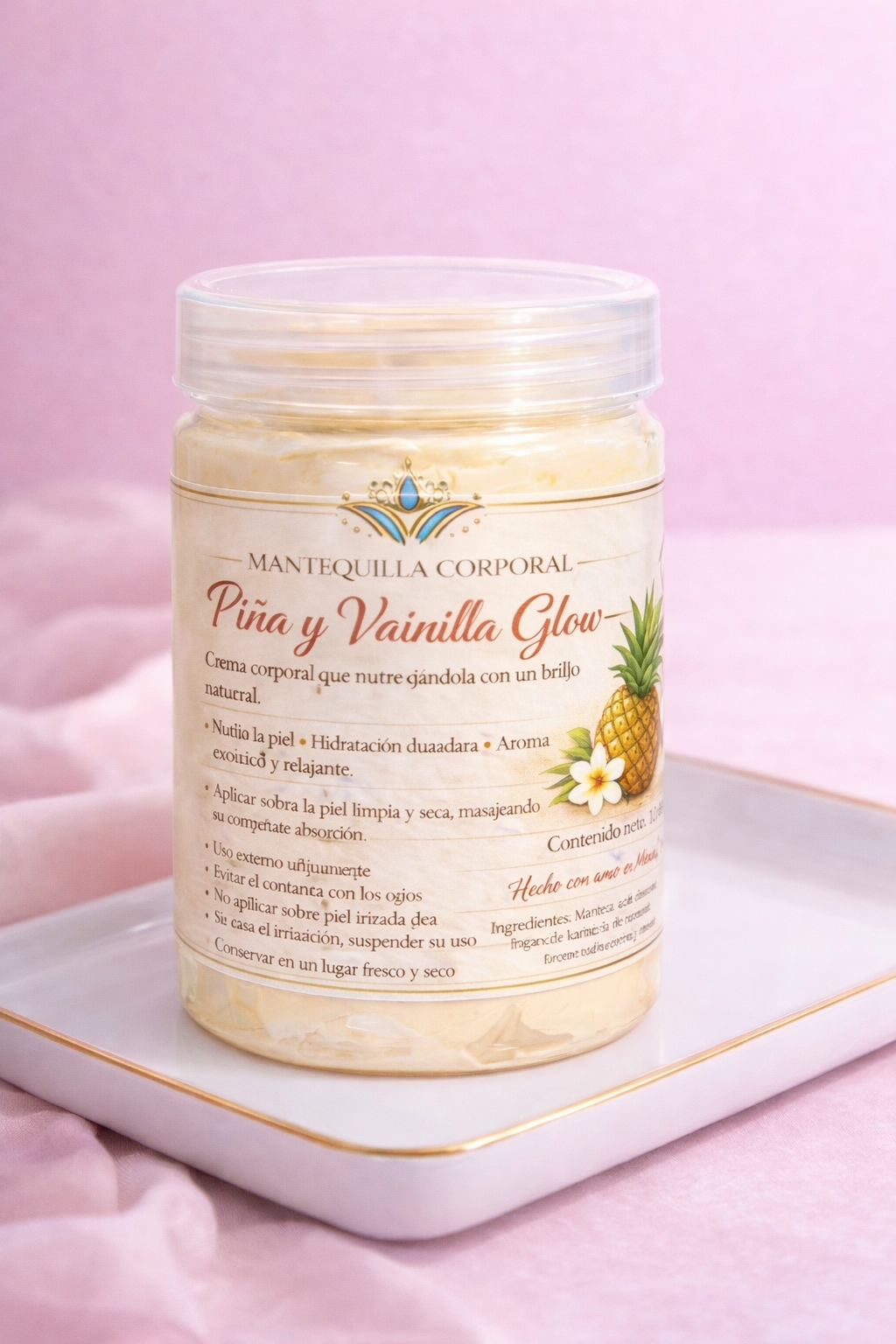 Mantequilla Corporal Piña y Vainilla Glow Virtuosa — Nutre y Brilla