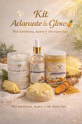 Kit Aclarante & Glow Virtuosa — Aceite, Exfoliante, Jabón y Mantequilla Corporal