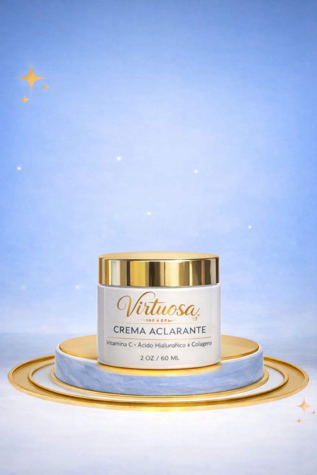 Crema Aclarante Facial — Vitamina C, Ácido Hialurónico & Colágeno | Virtuosa