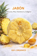Jabón de Cúrcuma, Piña y Colágeno — Aclarante y Efecto Glow | Virtuosa